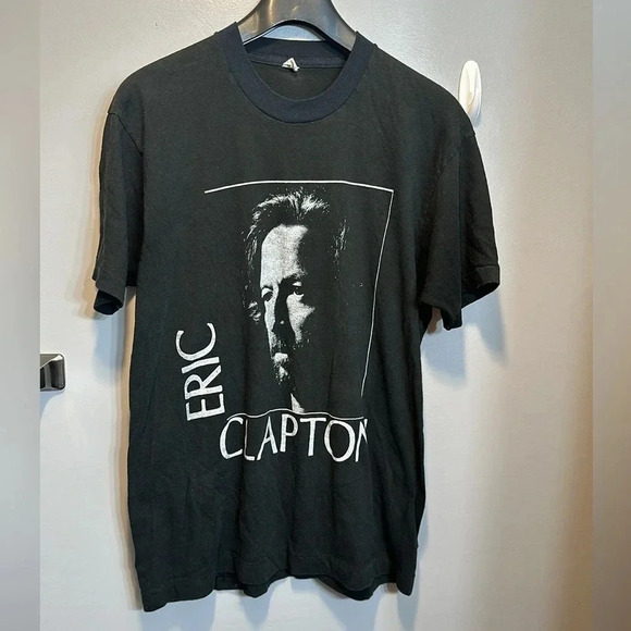 VTG Rare An Evening With Eric Clapton & His Band XL Blk T-Shirt (Tag Bloopers) - Picture 1 of 14